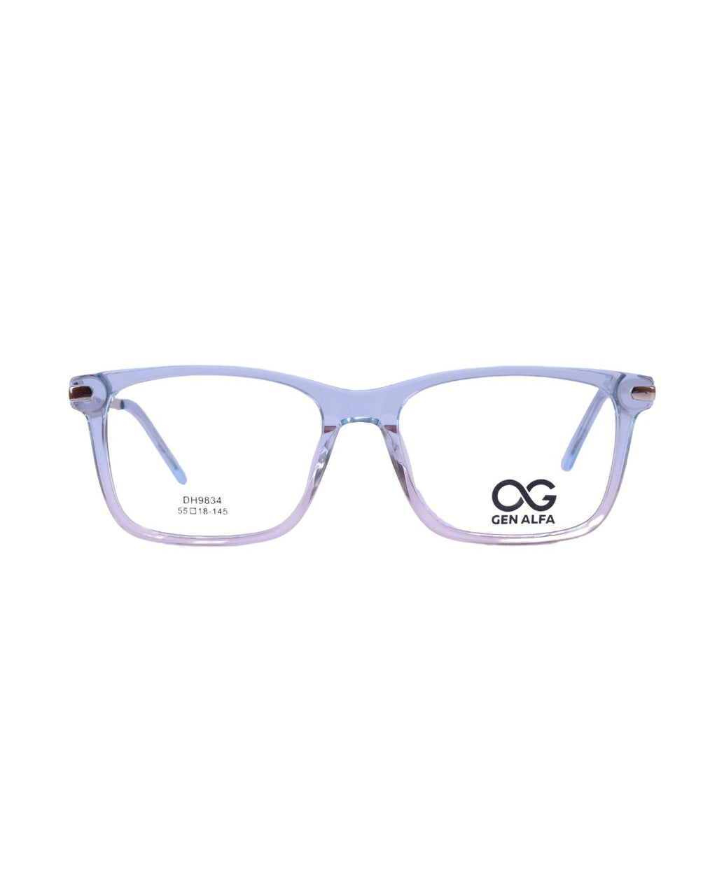 GEN ALFA CrystalBlush Transparent Blue-Peach Eyeglass Frame for Women