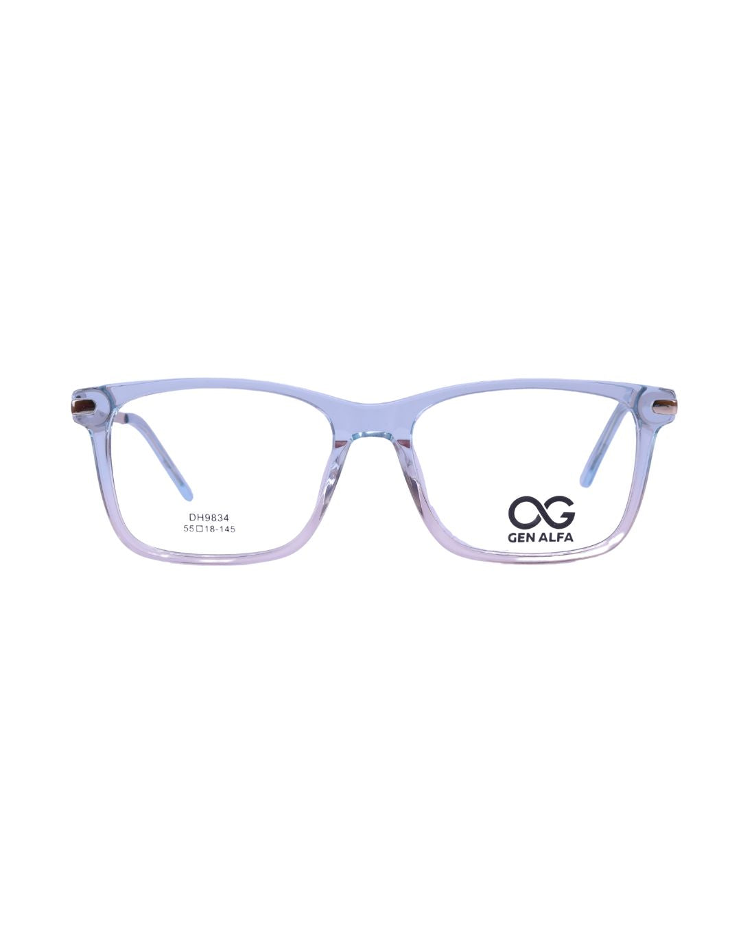 GEN ALFA CrystalBlush Transparent Blue-Peach Eyeglass Frame for Women