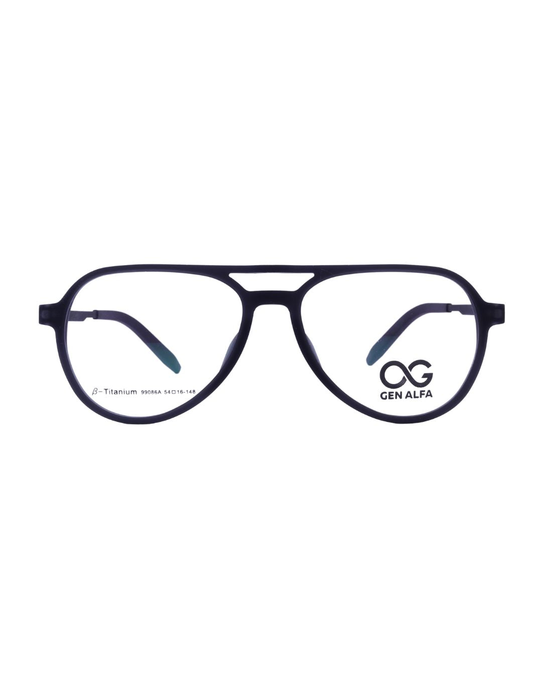 GEN ALFA Aero Black Unisex Eyeglass Frame – Lightweight Aviator Style