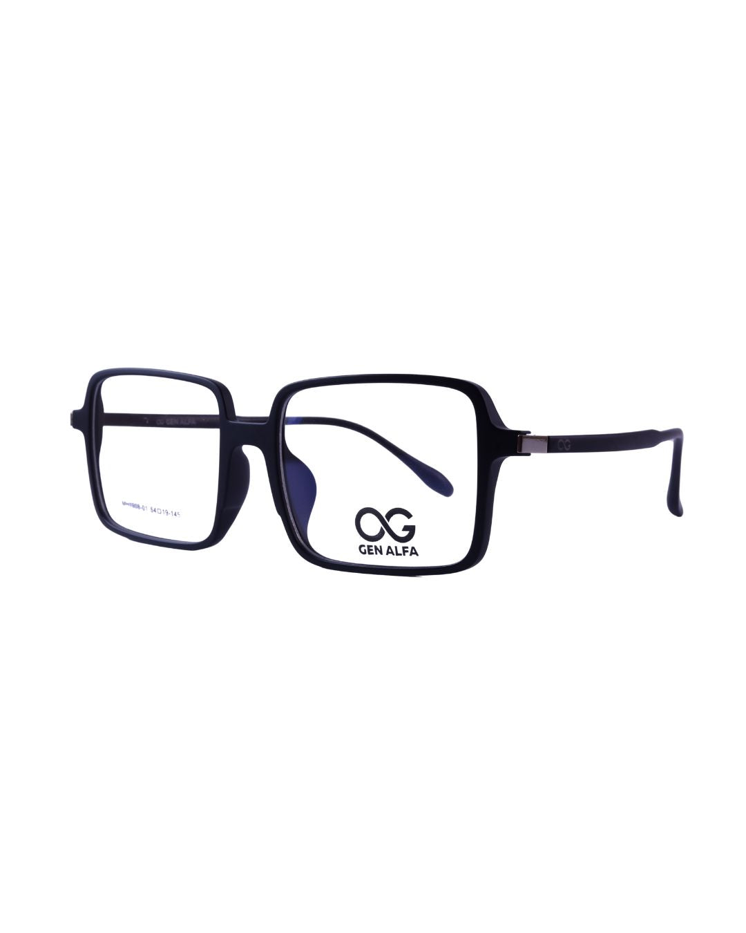 GEN ALFA BoldSquare Black Spectacles Frame for Men & Women – Lightweight Rectangular Design