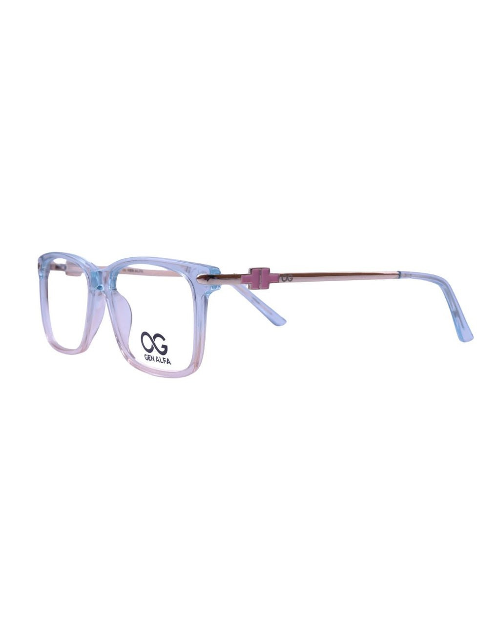 GEN ALFA CrystalBlush Transparent Blue-Peach Eyeglass Frame for Women