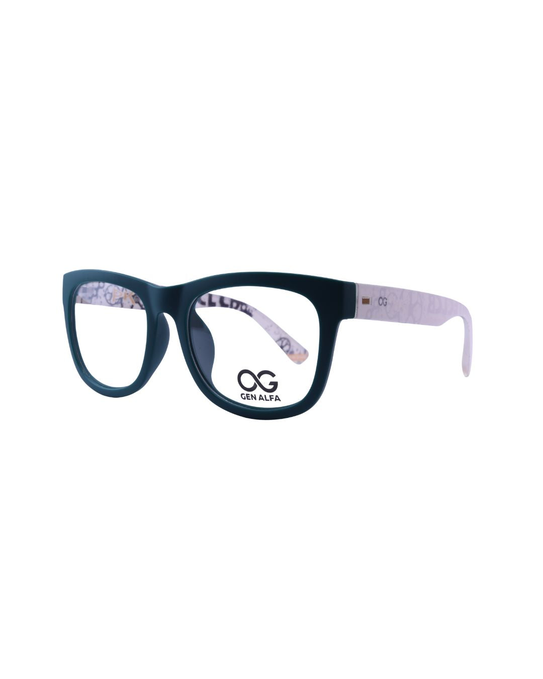 GEN ALFA Urban Edge Green-White Unisex Full-Rim Eyeglass Frame