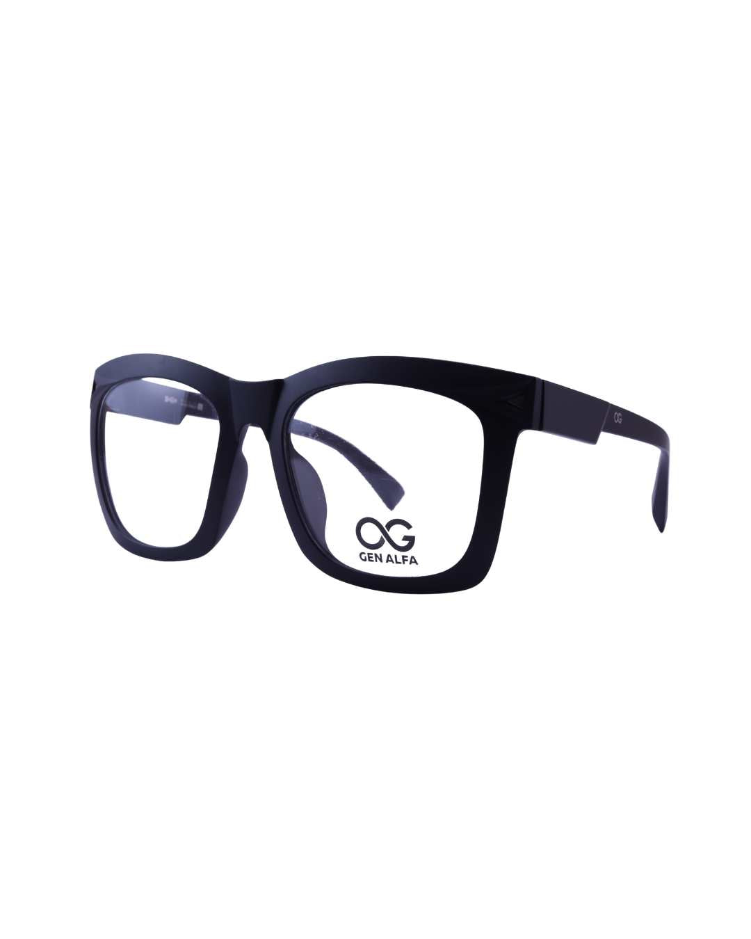 GEN ALFA BoldVision Matte Black Unisex Full-Rim Eyeglass Frame | Classic Square Design