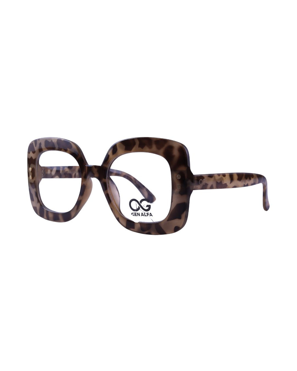 GEN ALFA Leopard Luxe Square Frame – Unisex Fashion Eyeglass Frame