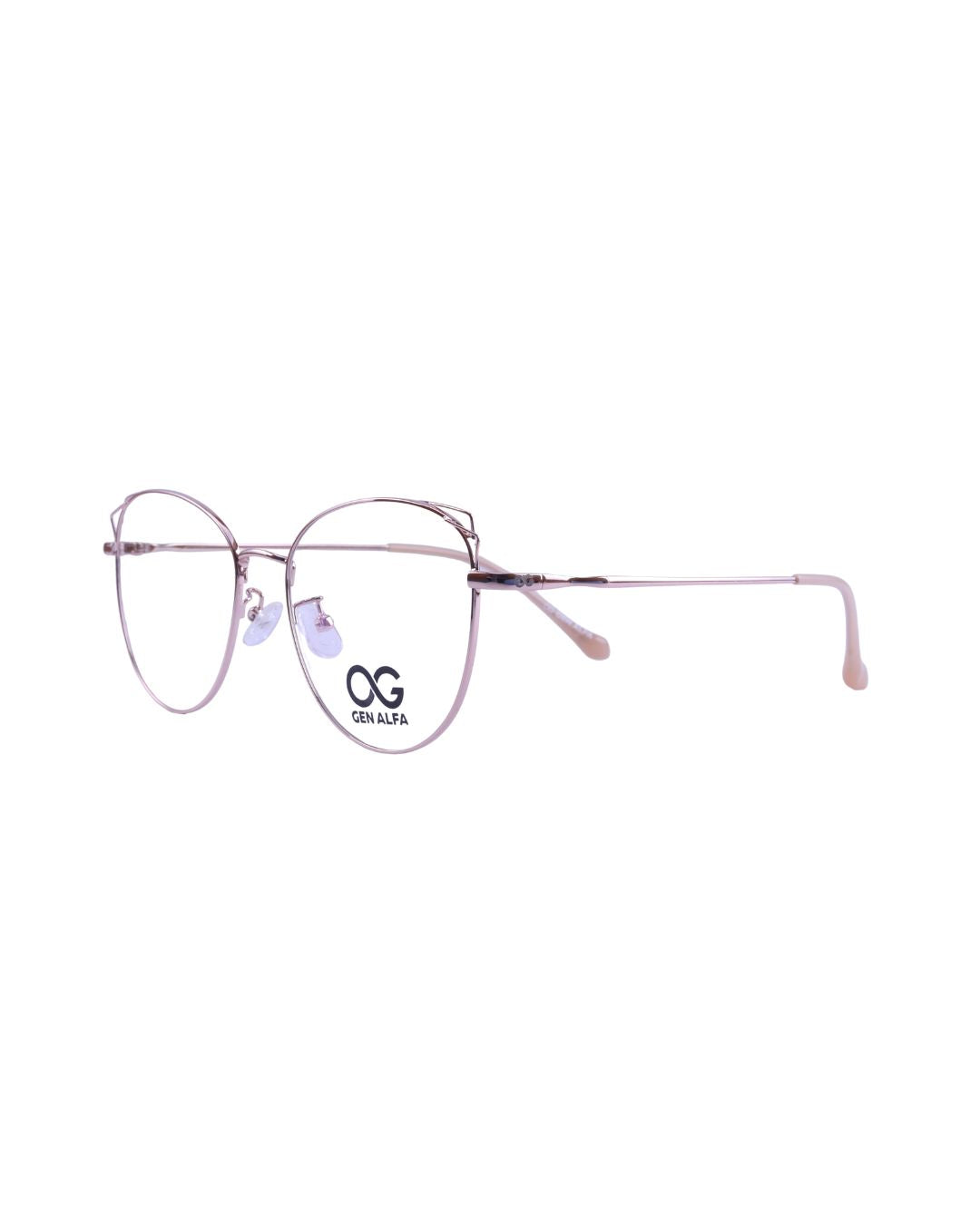 GEN ALFA AuraLite RoseGold Women’s Metal Round Spectacle Frame