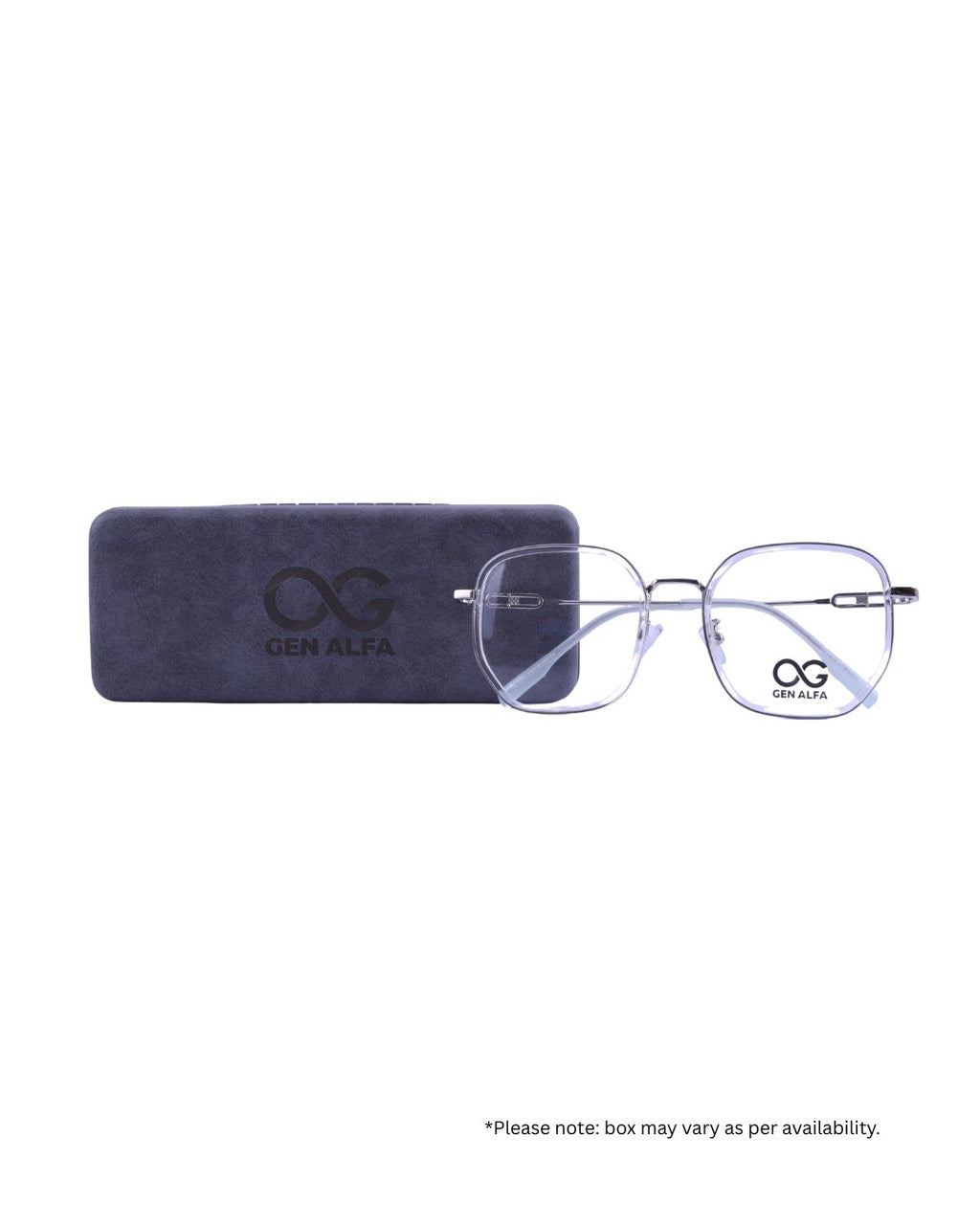 GEN ALFA CrystalEdge AirLite Unisex Transparent Silver Eyeglass Frame