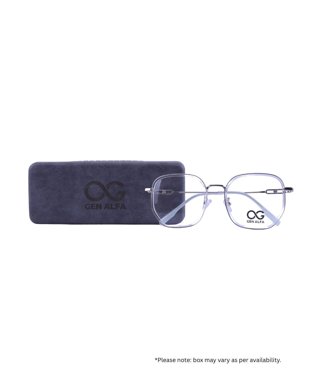 GEN ALFA CrystalEdge AirLite Unisex Transparent Silver Eyeglass Frame
