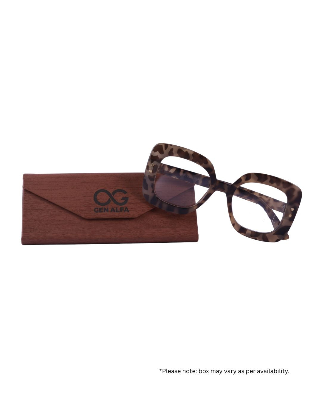 GEN ALFA Leopard Luxe Square Frame – Unisex Fashion Eyeglass Frame