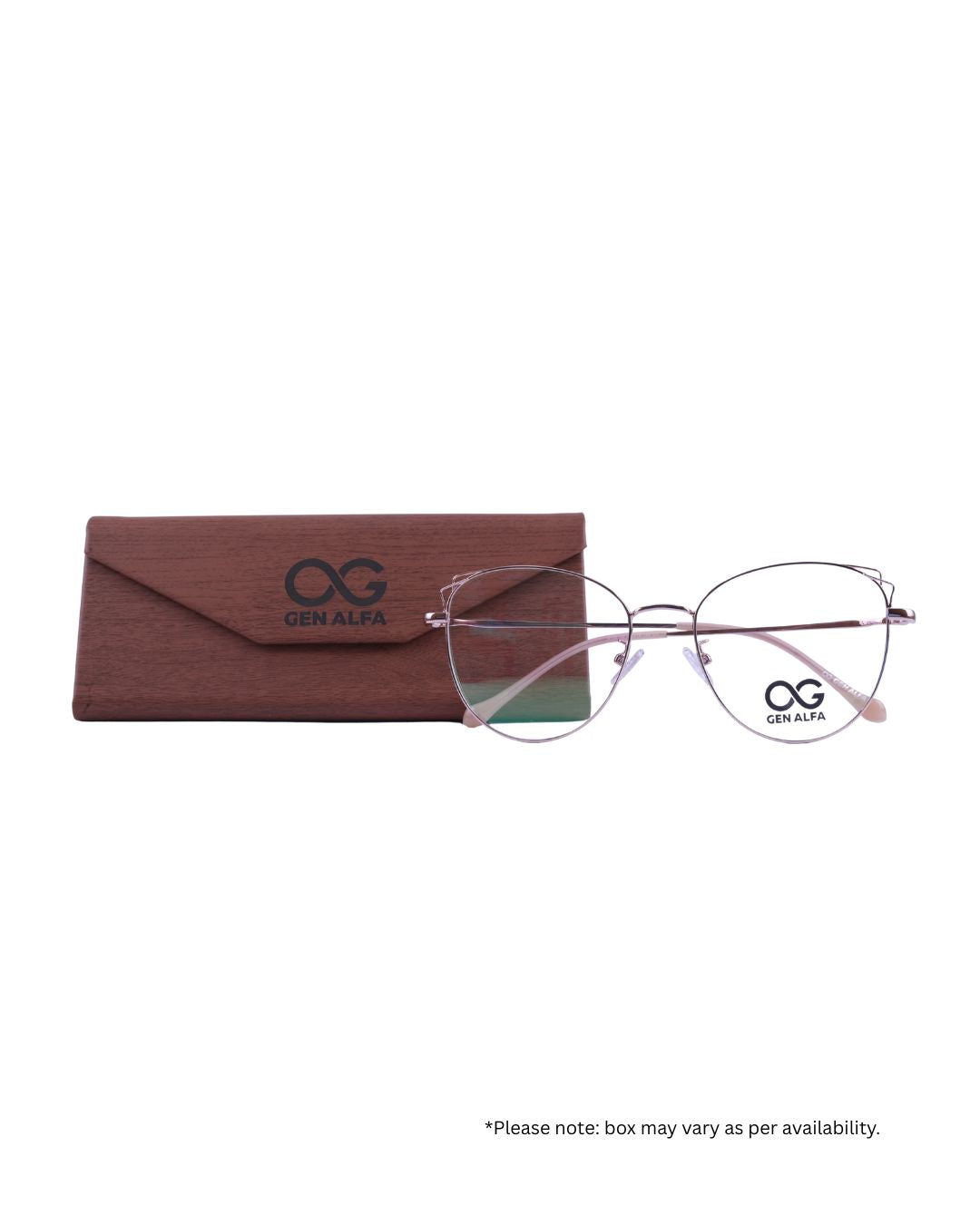 GEN ALFA AuraLite RoseGold Women’s Metal Round Spectacle Frame