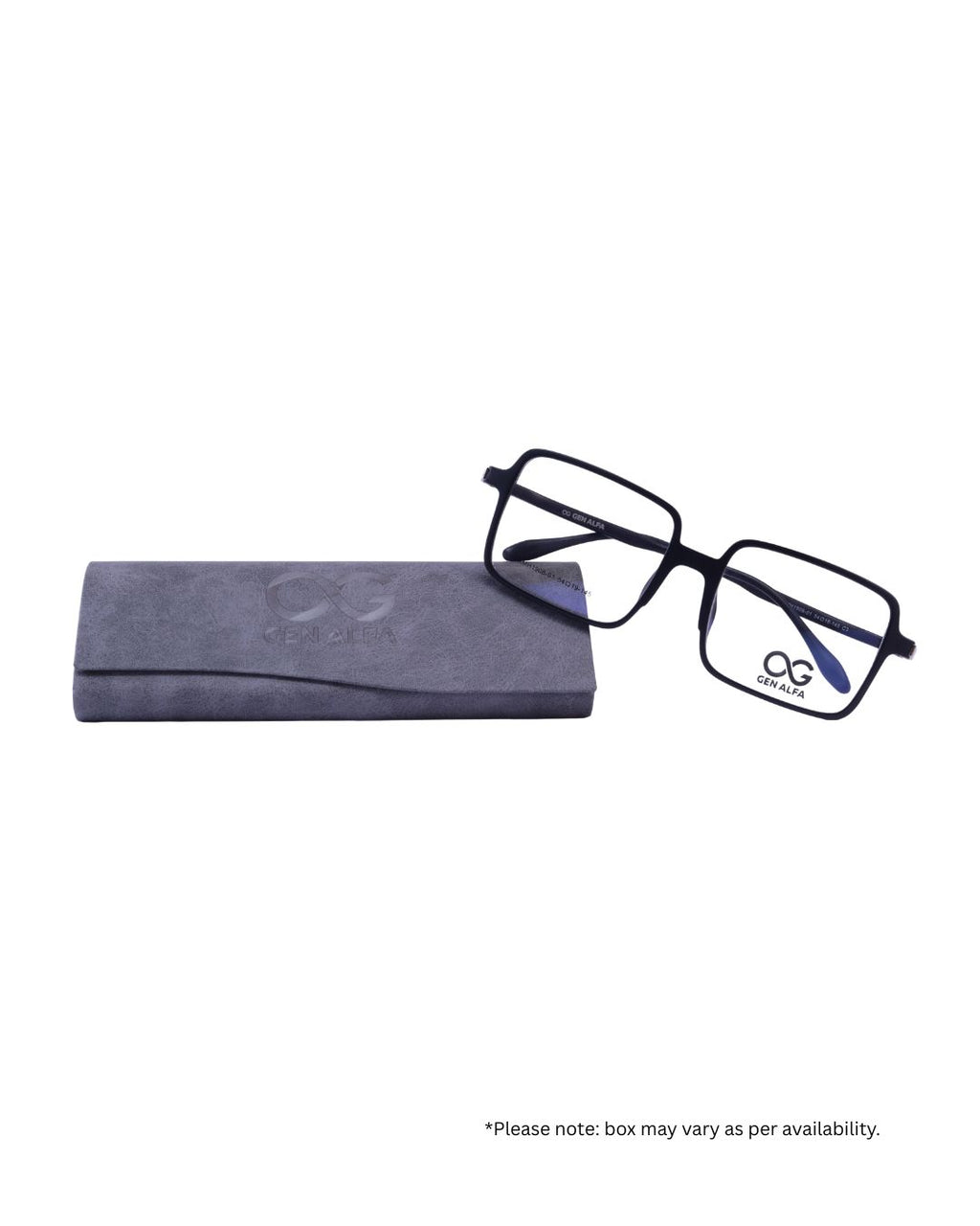 GEN ALFA BoldSquare Black Spectacles Frame for Men & Women – Lightweight Rectangular Design