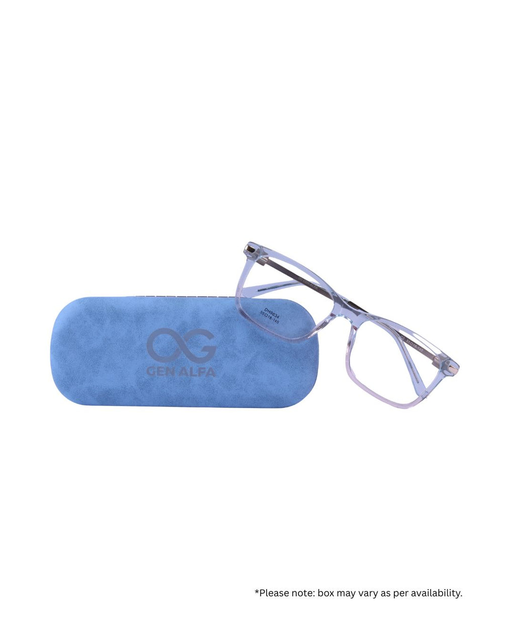 GEN ALFA CrystalBlush Transparent Blue-Peach Eyeglass Frame for Women