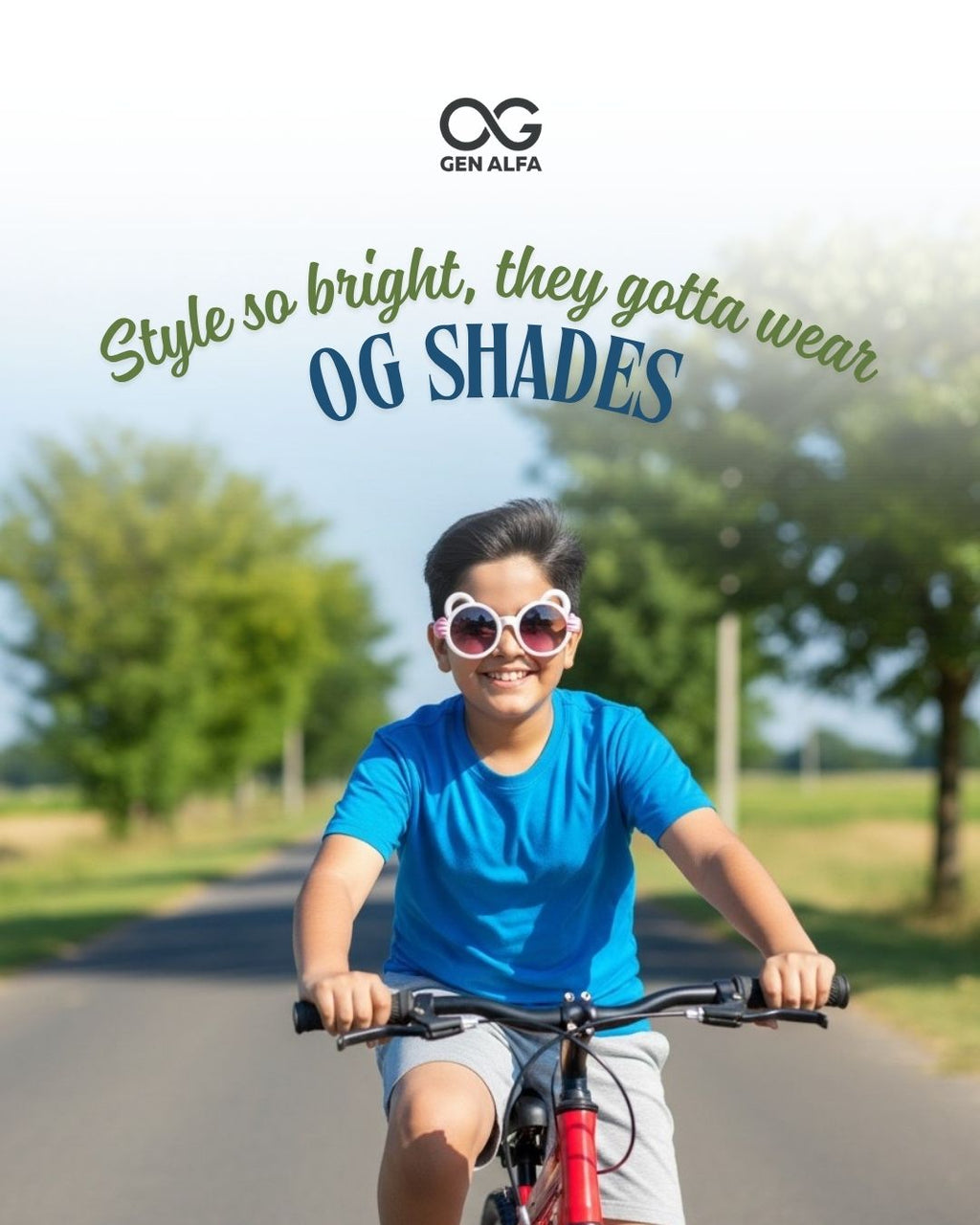 GEN ALFA Lil’ Monkey Hug Kids Sunglasses – UV400 Protected | Blue