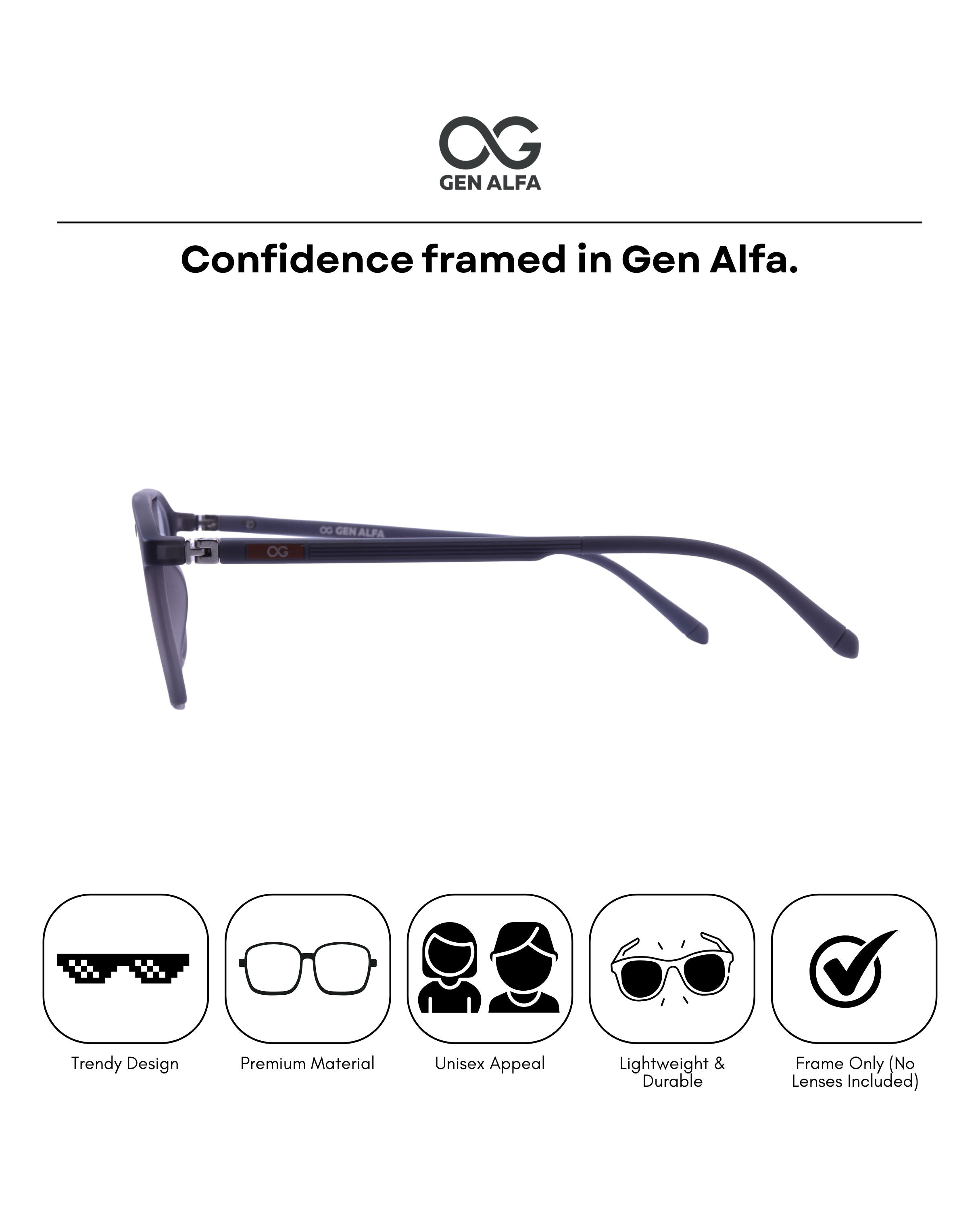 GEN ALFA Gravity Grey Unisex Eyeglass Frame