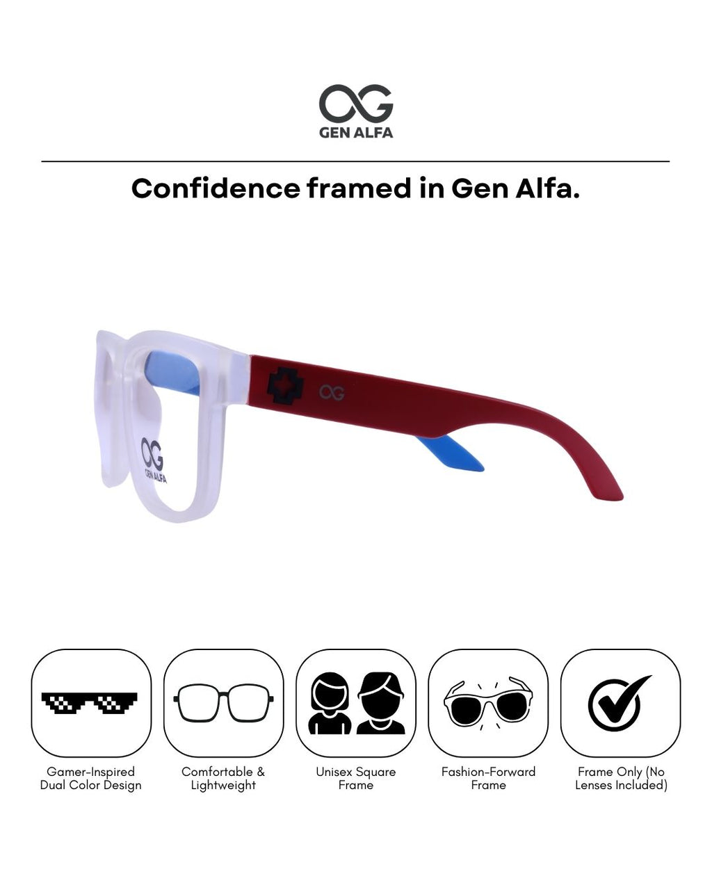 GEN ALFA FrostFlex Gamer Edition Unisex Eyeglass Frame