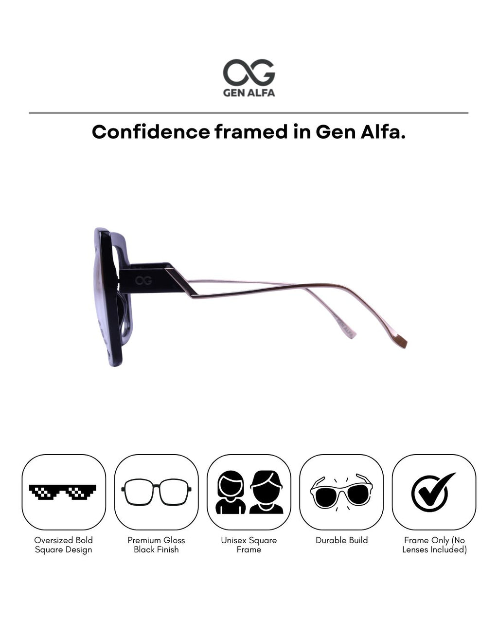 GEN ALFA MaxEdge Ultra Oversized Unisex Eyeglass Frame