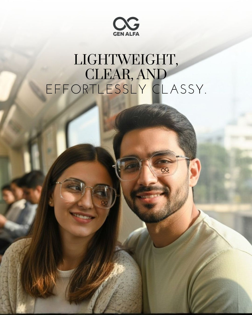 GEN ALFA CrystalEdge AirLite Unisex Transparent Silver Eyeglass Frame