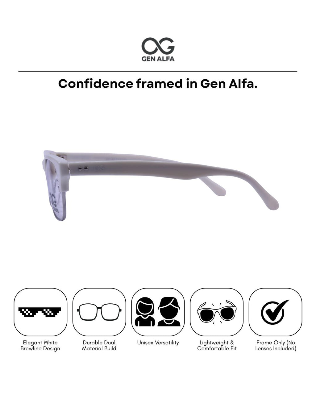GEN ALFA IvoryVision Half Rim Eyeglass Frame