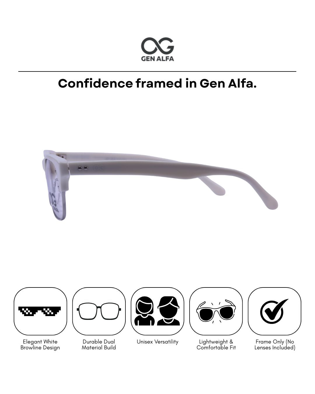 GEN ALFA IvoryVision Half Rim Eyeglass Frame