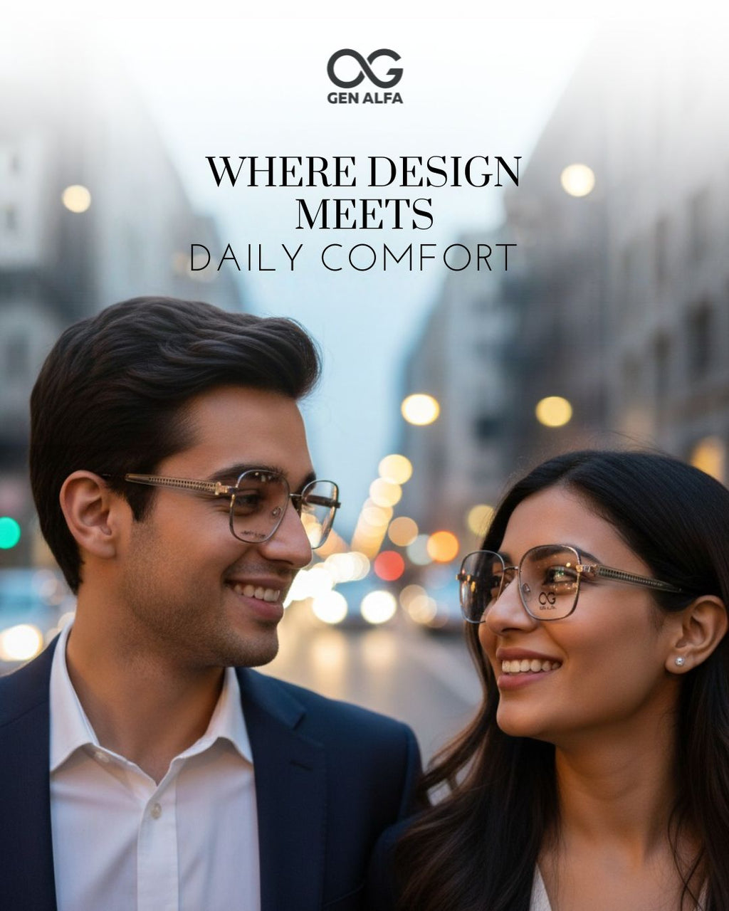 GEN ALFA AeroGrid Silver Unisex Eyeglass Frame