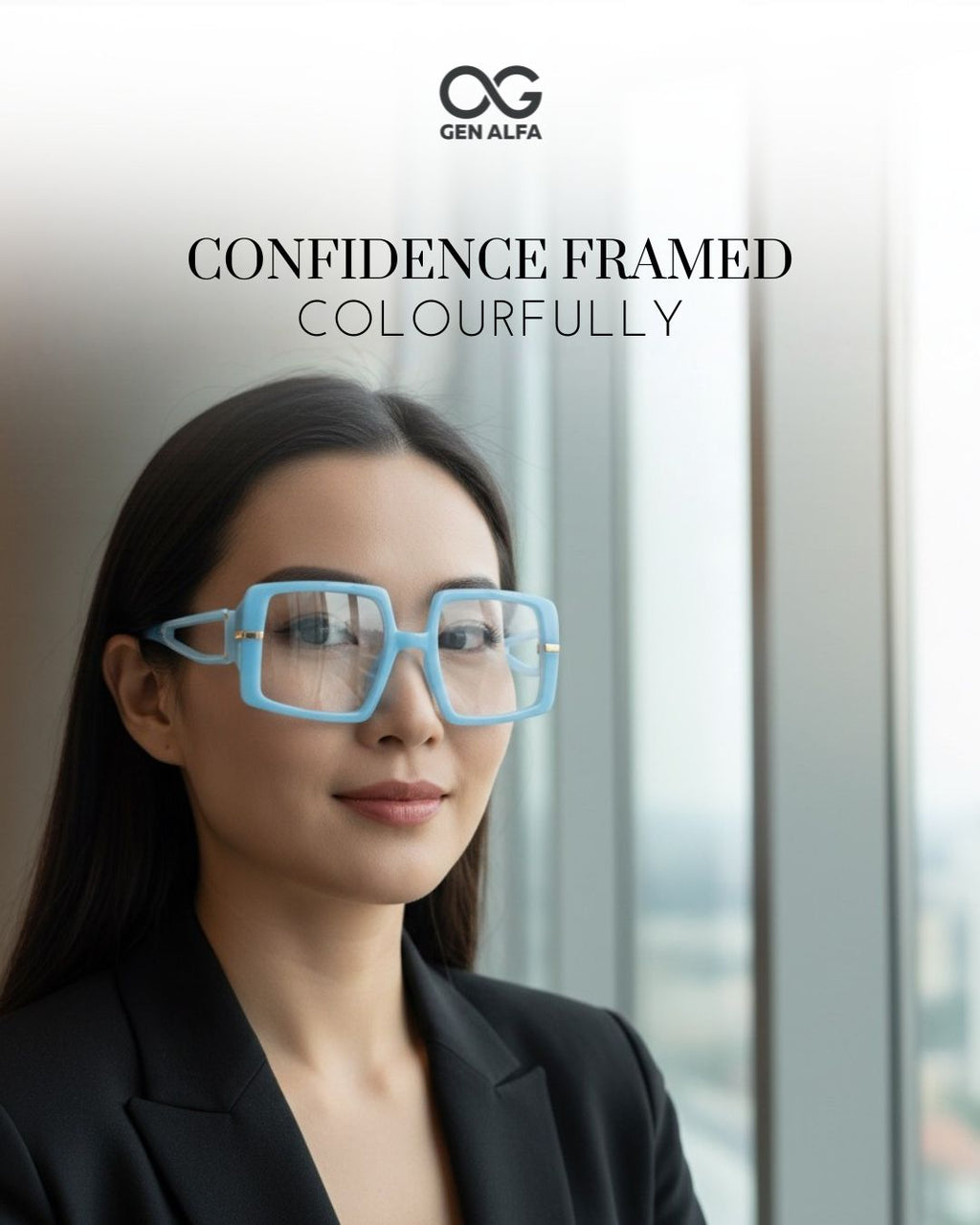 GEN ALFA Sky Luxe Blue Oversized Women’s Eyeglass Frame