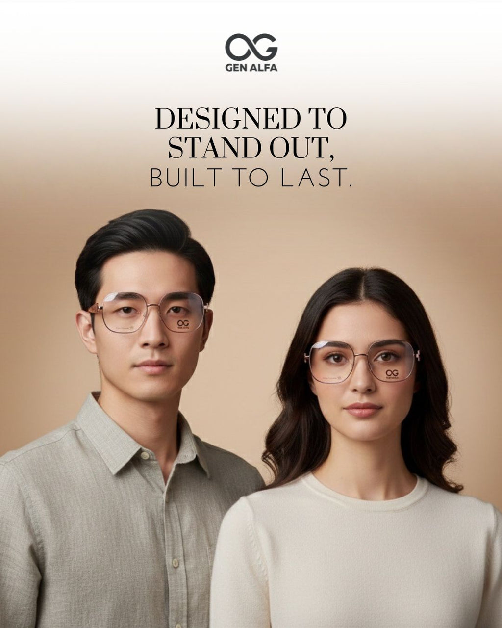 GEN ALFA VertexLite Square Titanium Unisex Eyeglass Frame