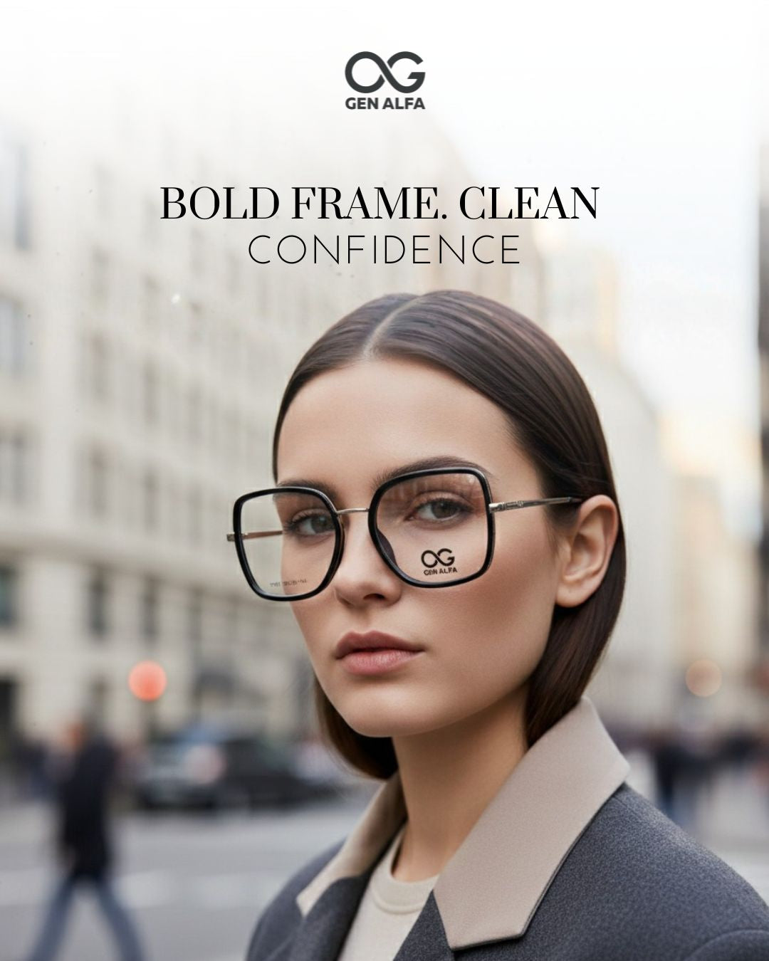 GEN ALFA NoirFlex Prime Unisex Square Eyeglass Frame