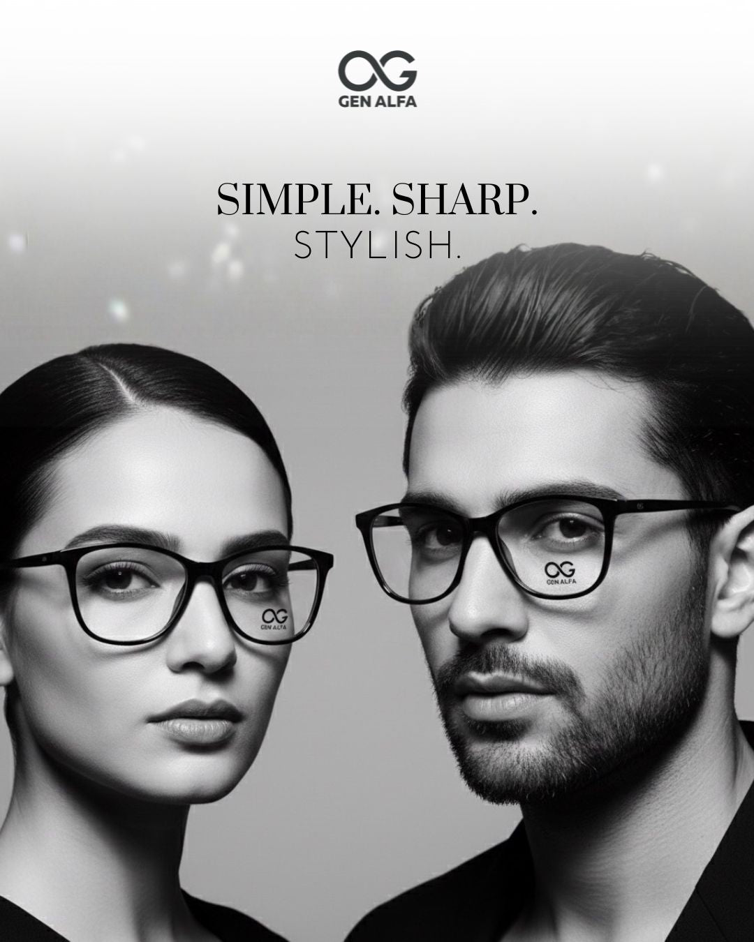 GEN ALFA VisionFlex Classic Unisex Lightweight Black Eyeglass Frame