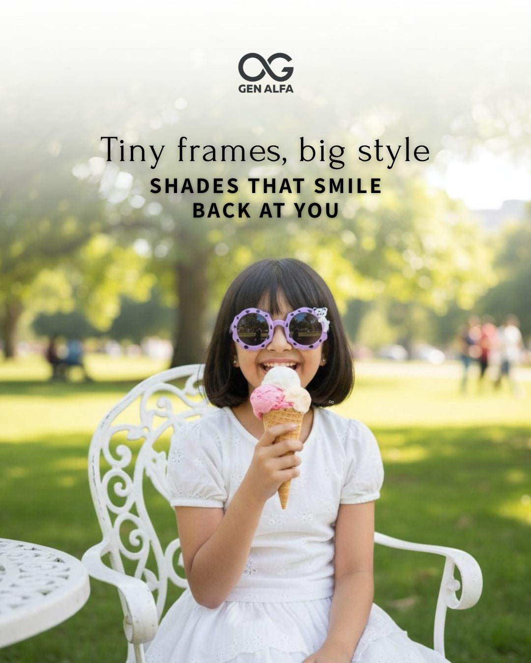 GEN ALFA Kids Sunglasses – Cute Bear Edition | UV400 Protection | Round Frame | Blue