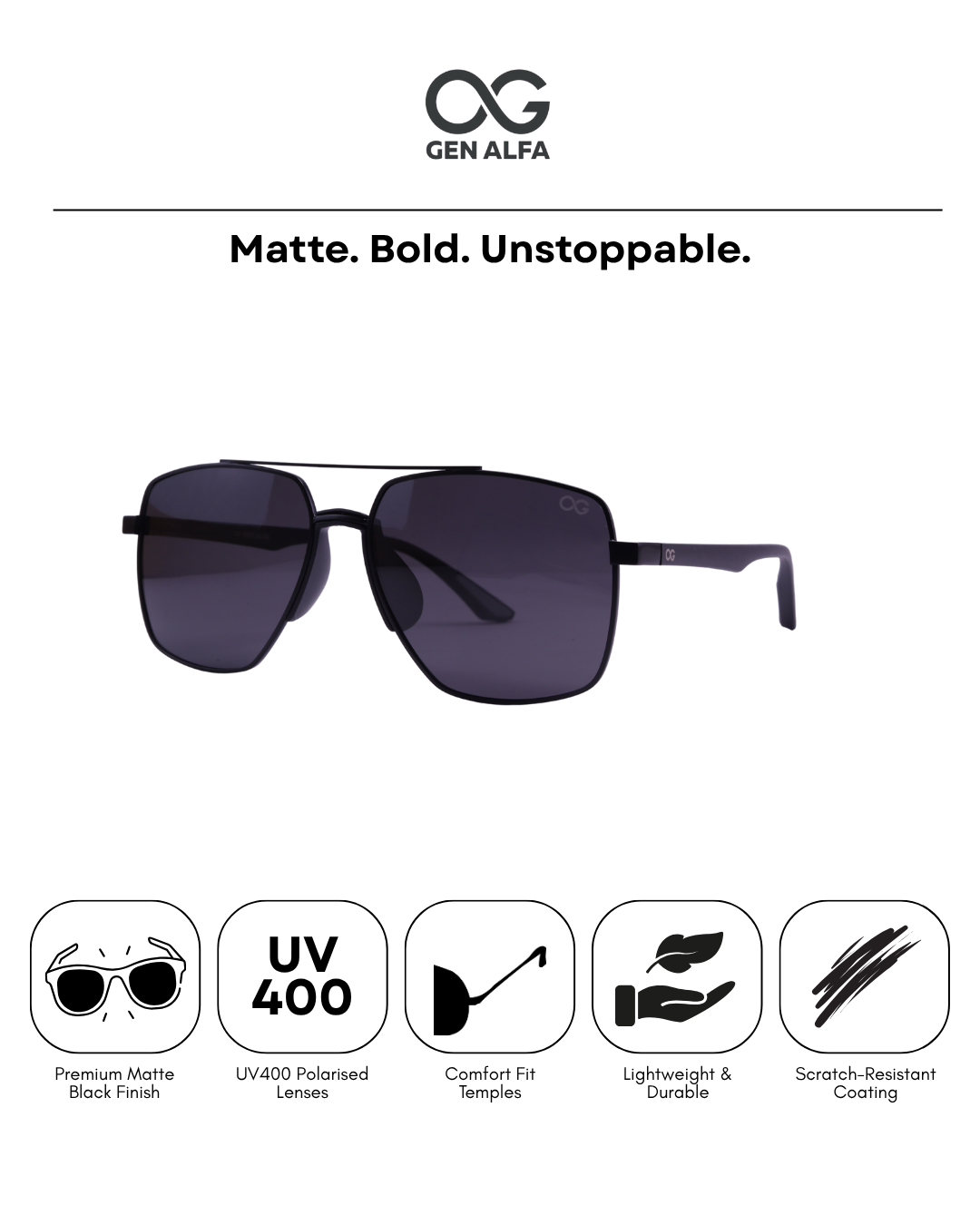 GEN ALFA Shadowline Polarized Sunglasses for Men | UV400