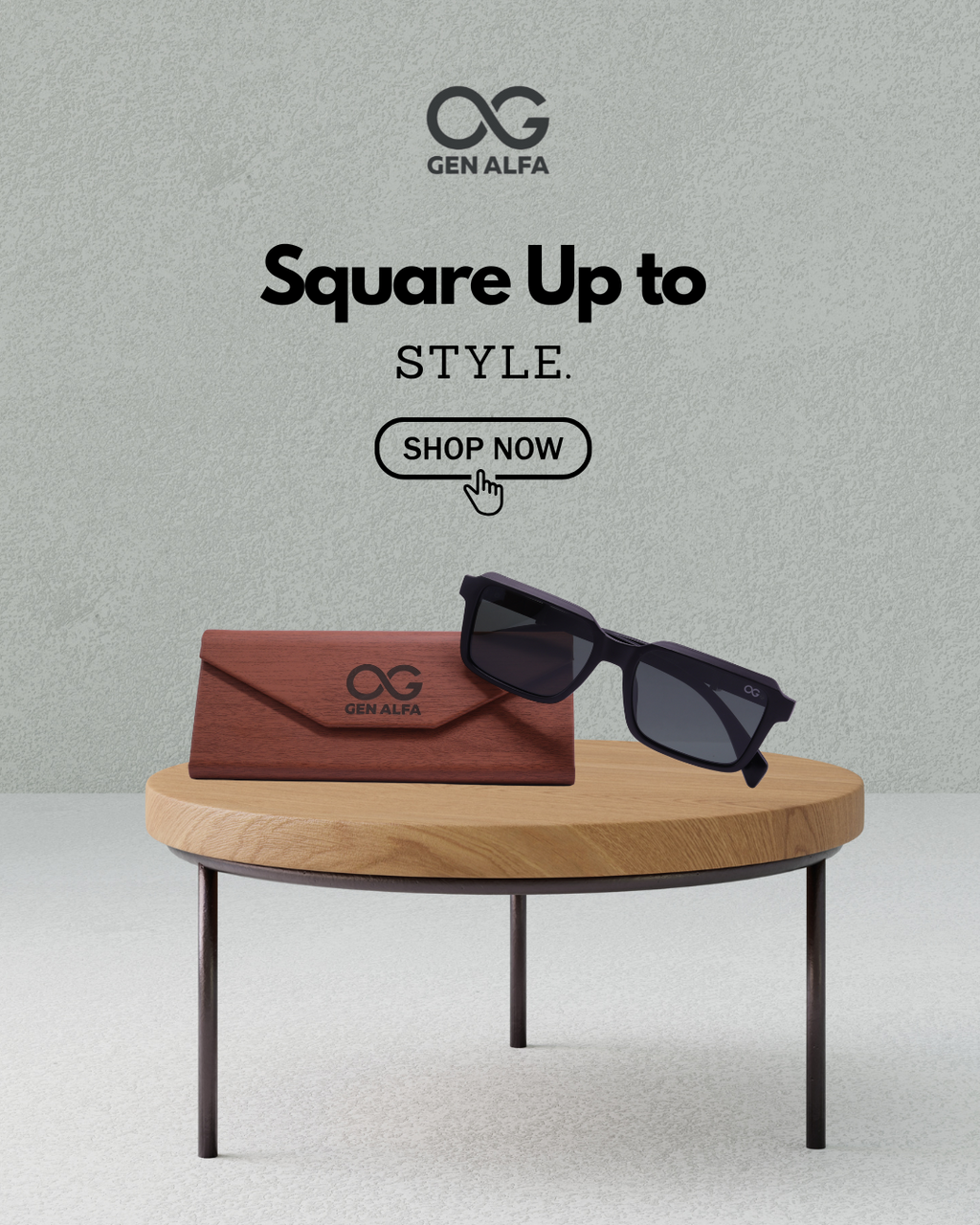 GEN ALFA Blackline Signature Men’s Sunglasses – UV400 Polarised Full-Rim Square Frame