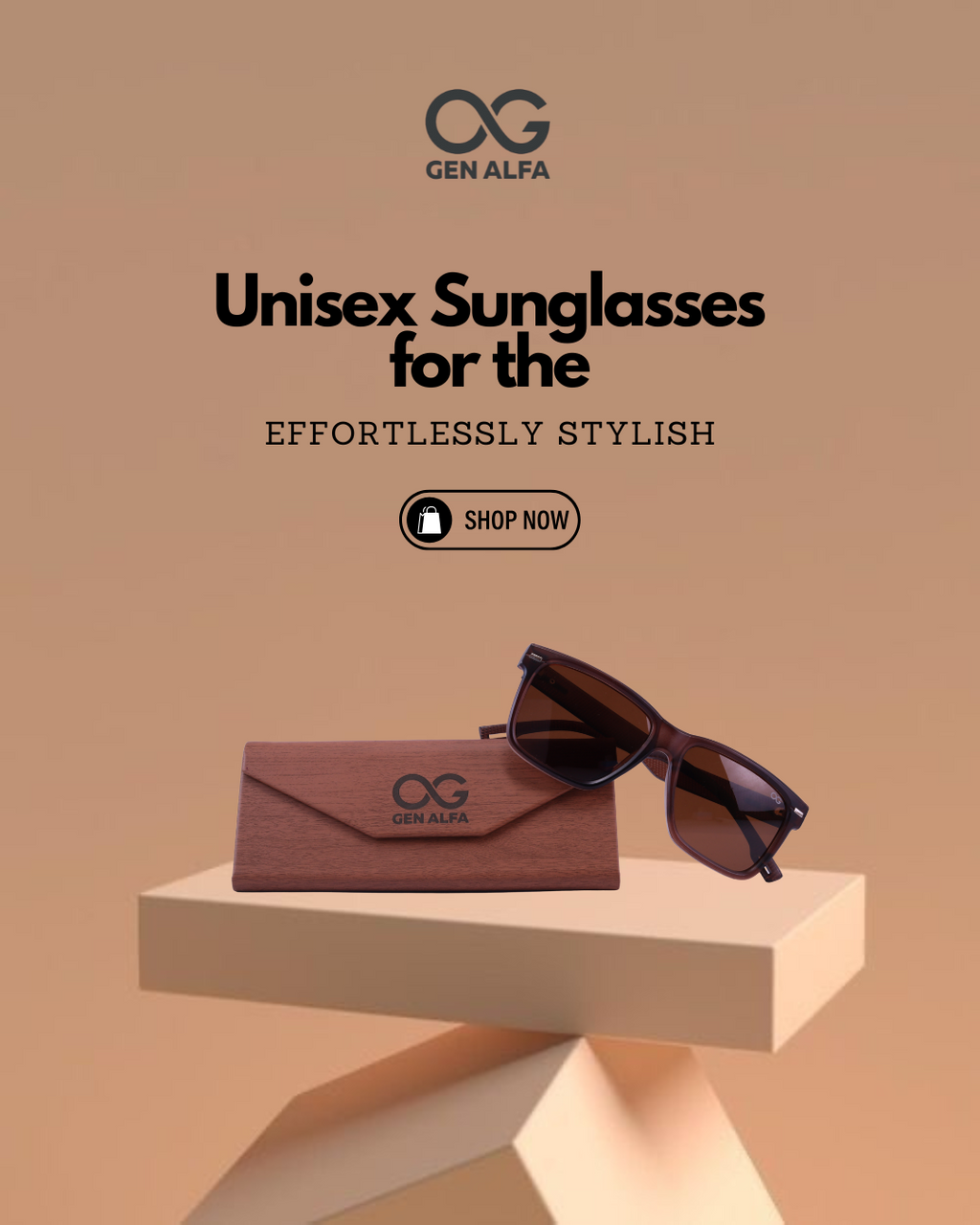 GEN ALFA Glide Matte Brown Polarized Unisex Sunglasses