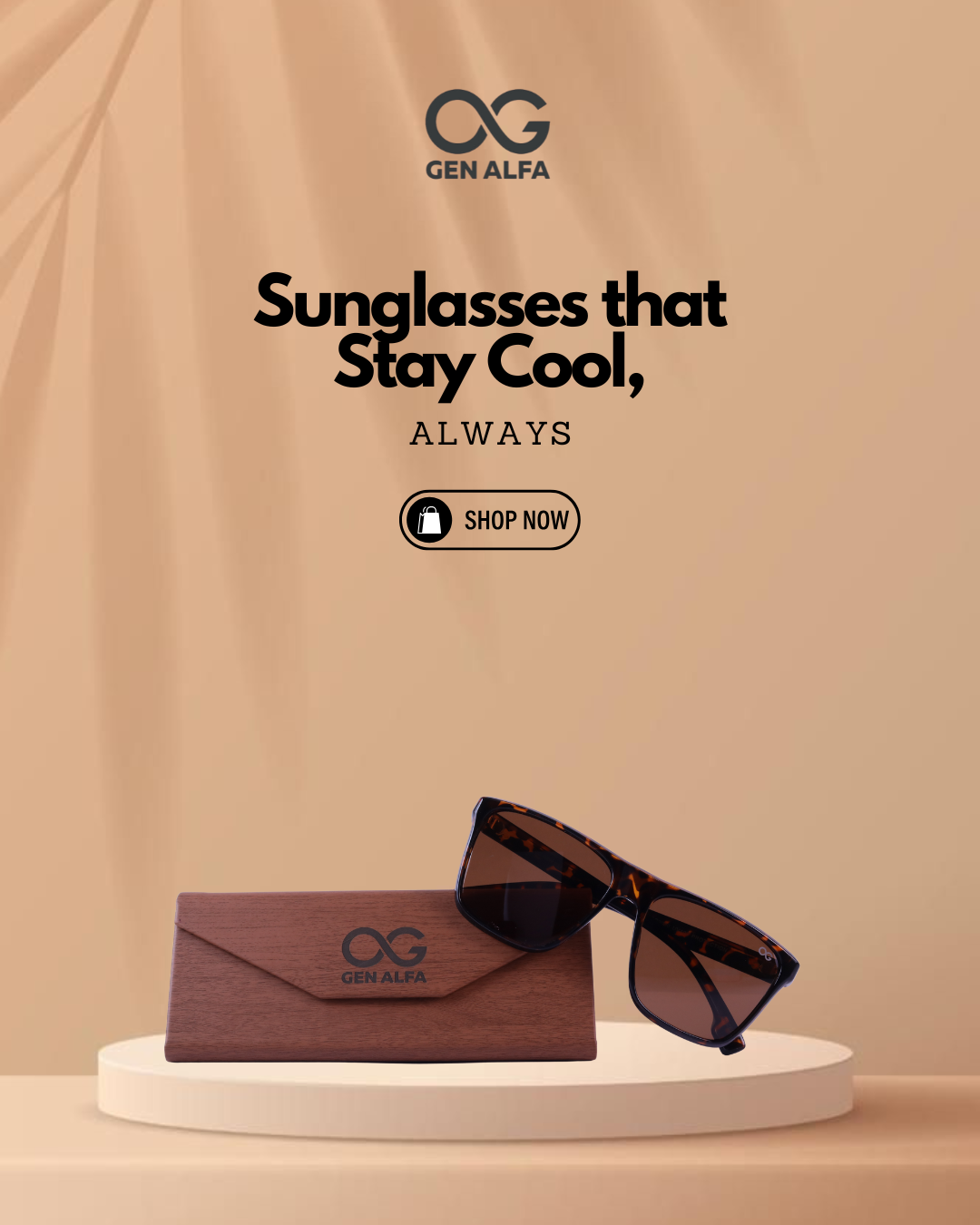 GEN ALFA Bronze Vibe Unisex Sunglasses – Tortoiseshell Frame with Brown UV400 Lenses