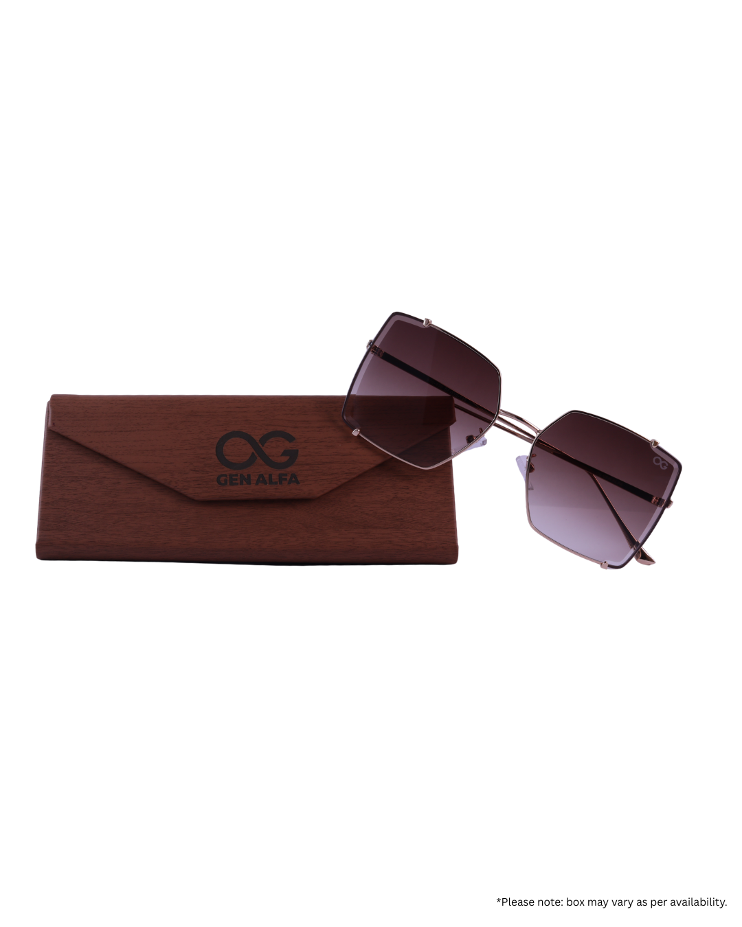 GEN ALFA DivaFrame Women’s Sunglasses – Oversized Square Gradient Lenses with Gold Frame