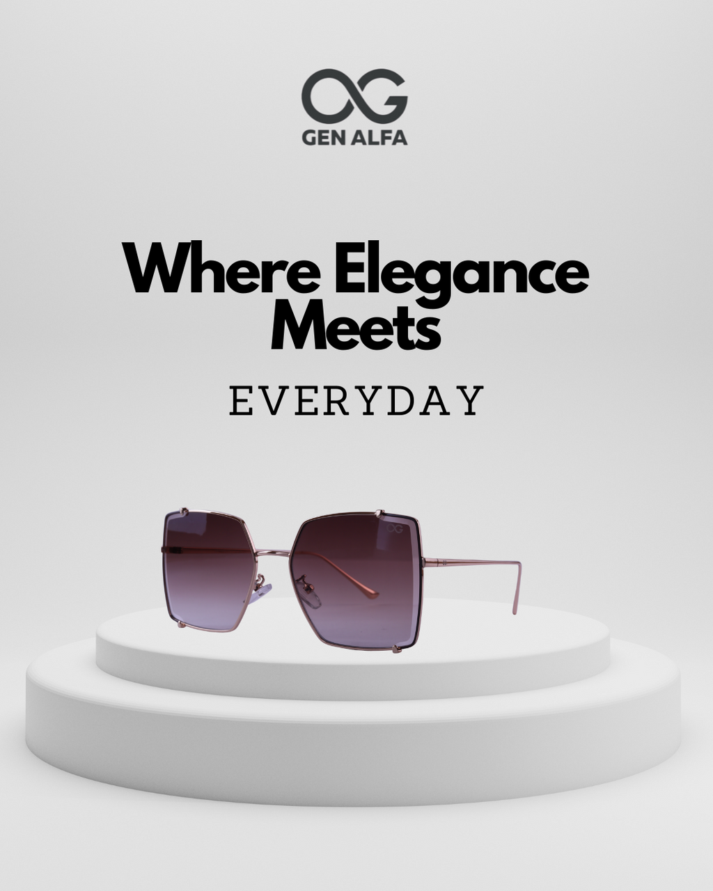 GEN ALFA DivaFrame Women’s Sunglasses – Oversized Square Gradient Lenses with Gold Frame