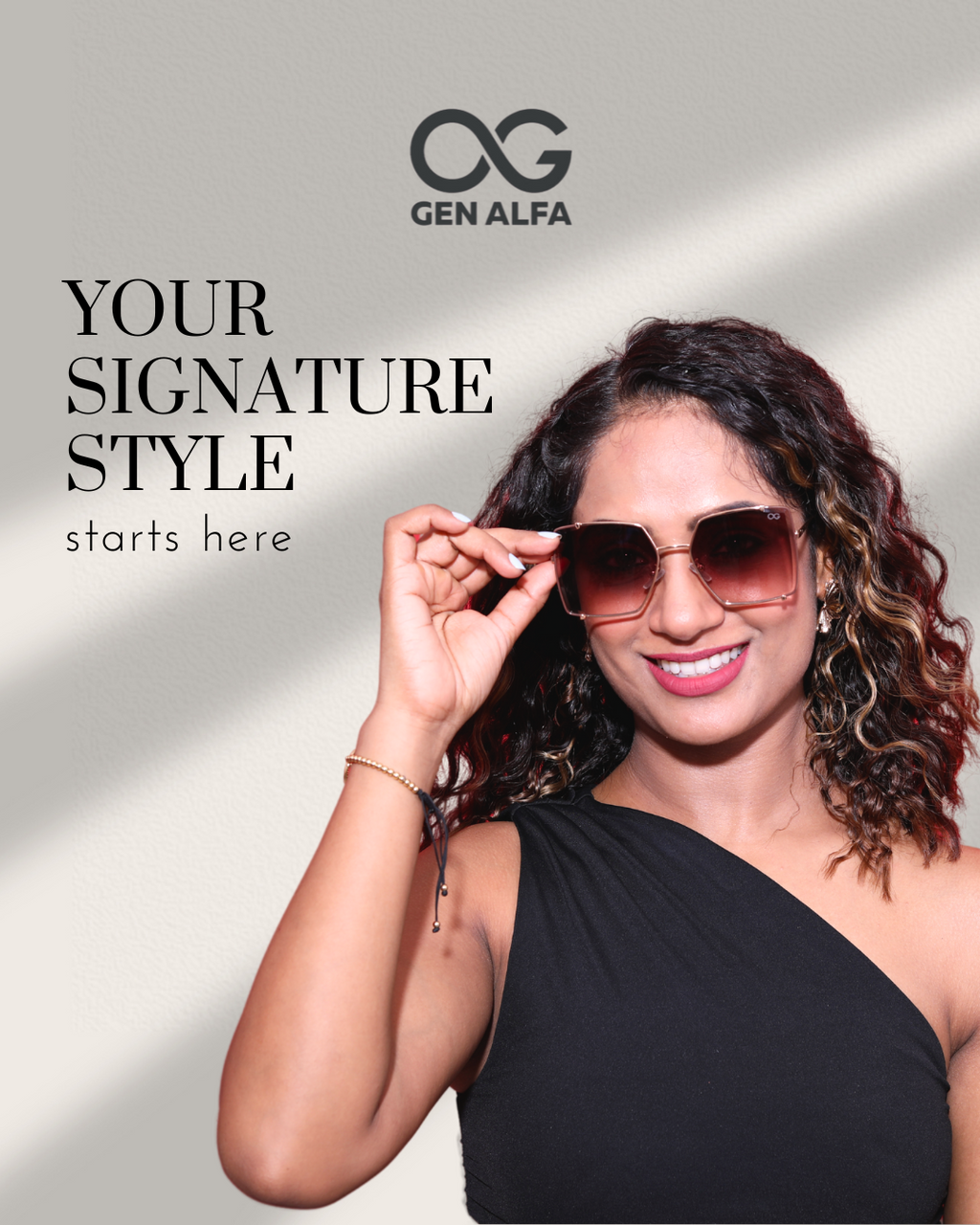 GEN ALFA DivaFrame Women’s Sunglasses – Oversized Square Gradient Lenses with Gold Frame