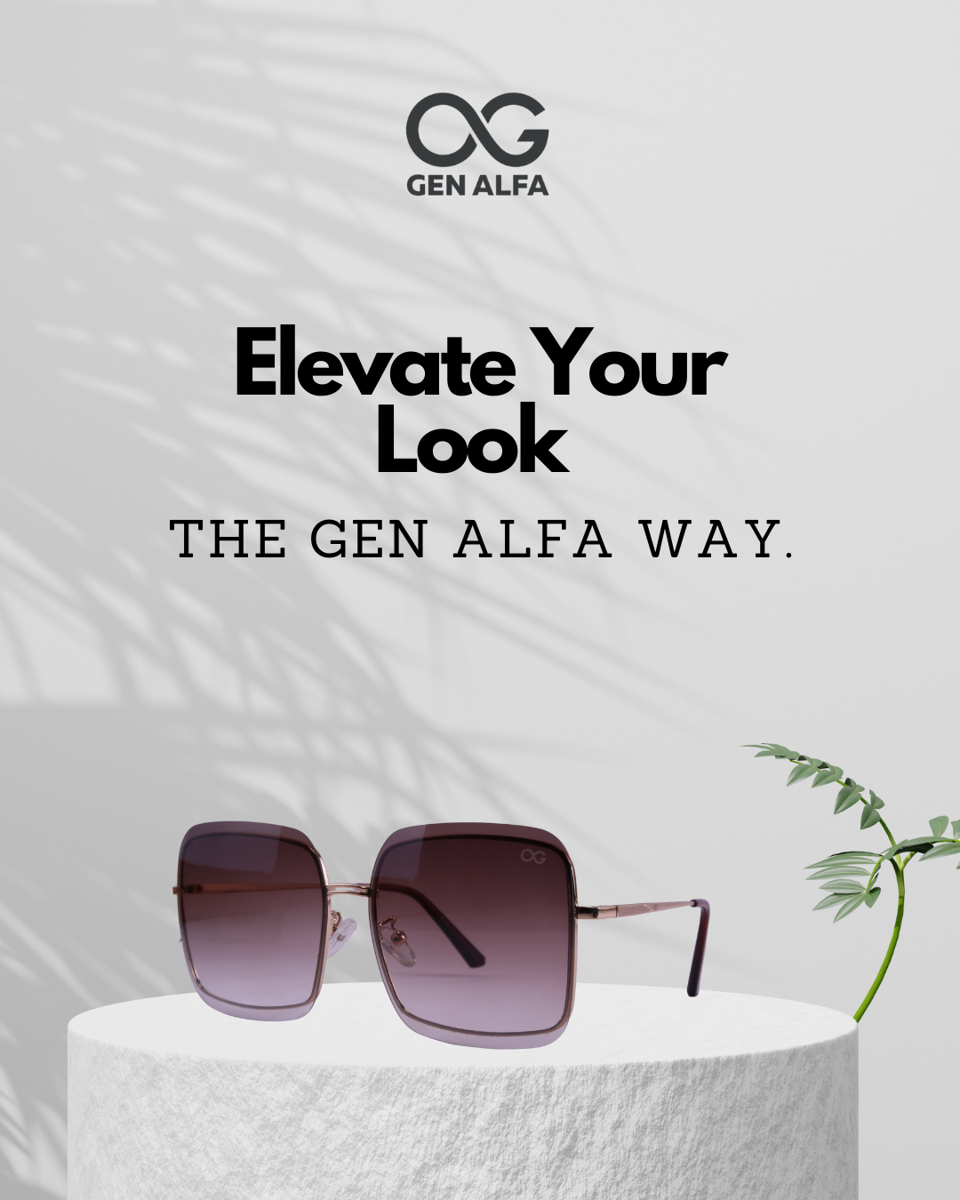 GEN ALFA Luxe Square Women’s Sunglasses – Oversized Gradient UV400 Shades