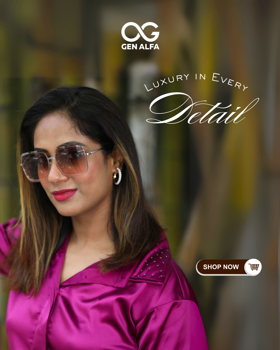 GEN ALFA Luxe Square Women’s Sunglasses – Oversized Gradient UV400 Shades