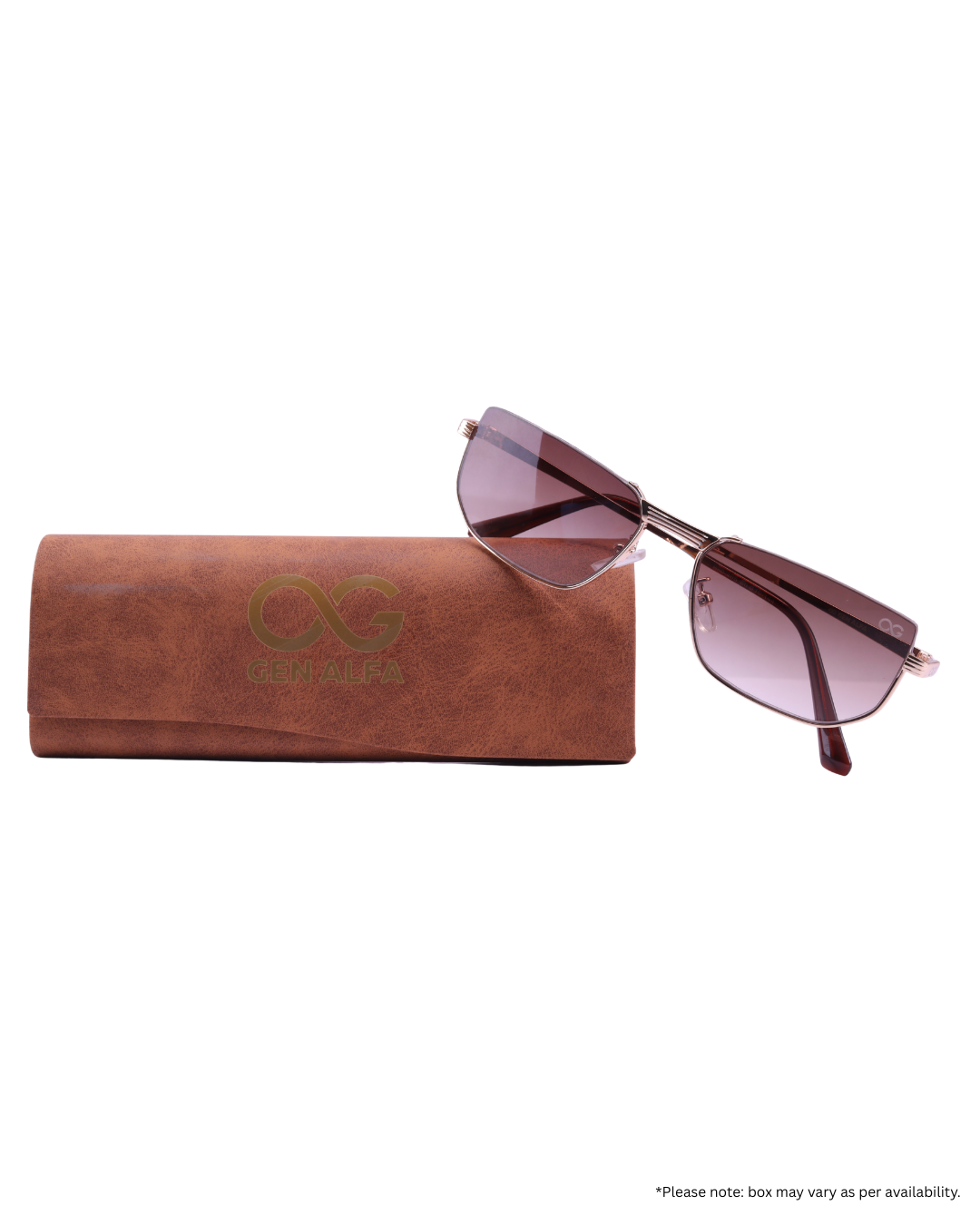 GEN ALFA Grace Luxe Women’s Sunglasses – Gold Frame with Brown Gradient UV400 Lenses