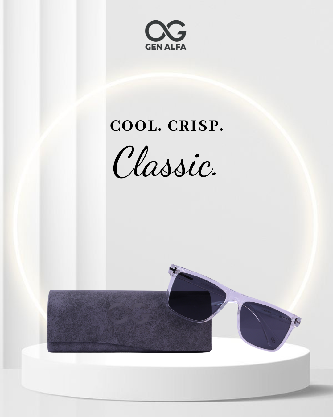 GEN ALFA IceDrift Men’s Sunglasses – Transparent Frame with Polarized UV400 Lenses