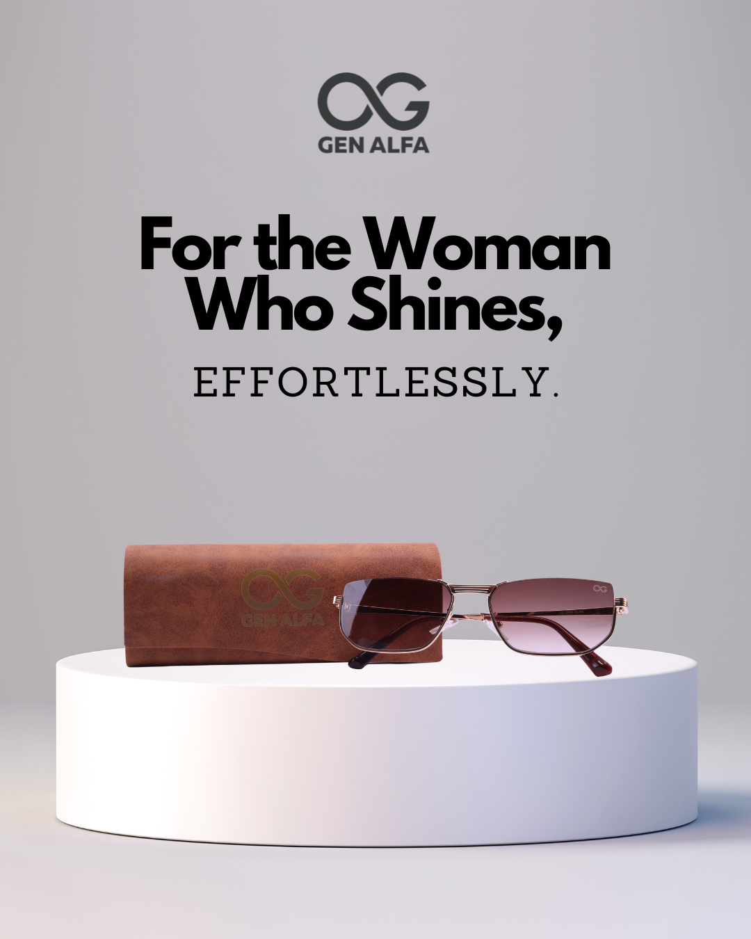 GEN ALFA Grace Luxe Women’s Sunglasses – Gold Frame with Brown Gradient UV400 Lenses