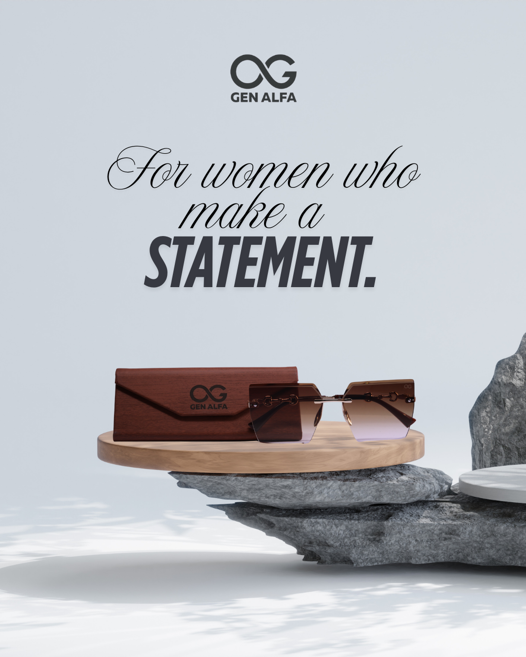 GEN ALFA Chain Luxe Women’s Sunglasses – Oversized Gradient Lenses with Gold Chain-Link Temples