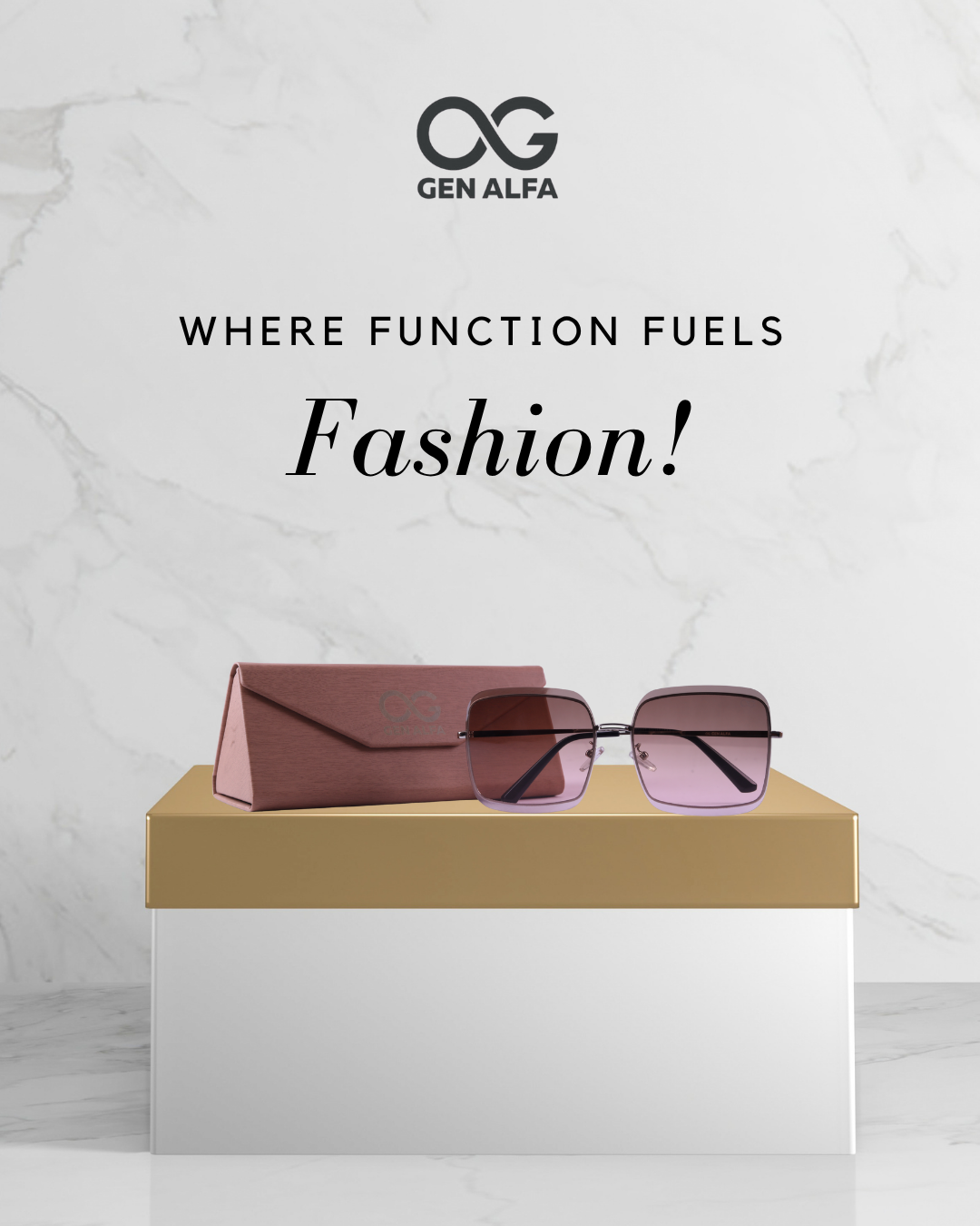 GEN ALFA Luxe Square Women’s Sunglasses – Oversized Gradient UV400 Shades