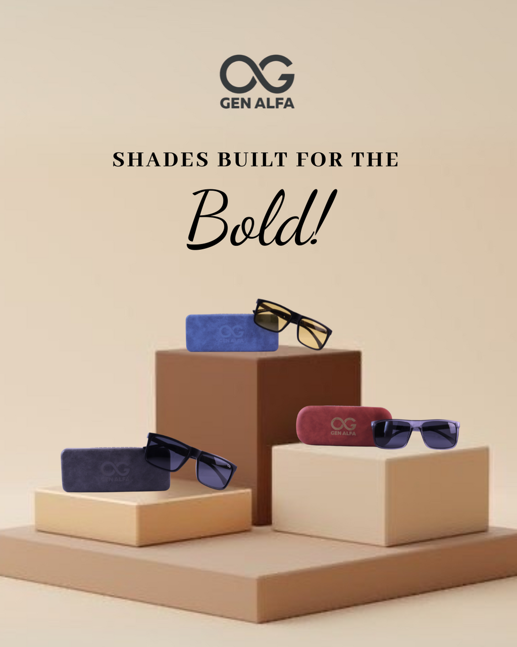 GEN ALFA Phantom Shade Polarized Sunglasses for Men | UV400 Protected Rectangular Eyewear