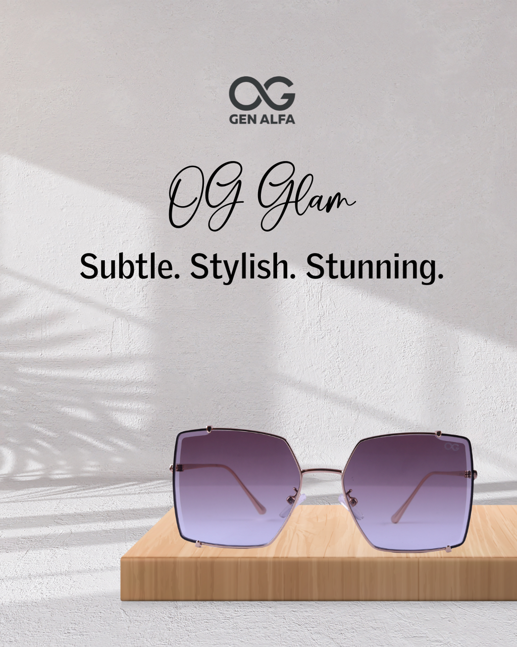 GEN ALFA DivaFrame Women’s Sunglasses – Oversized Square Gradient Lenses with Gold Frame