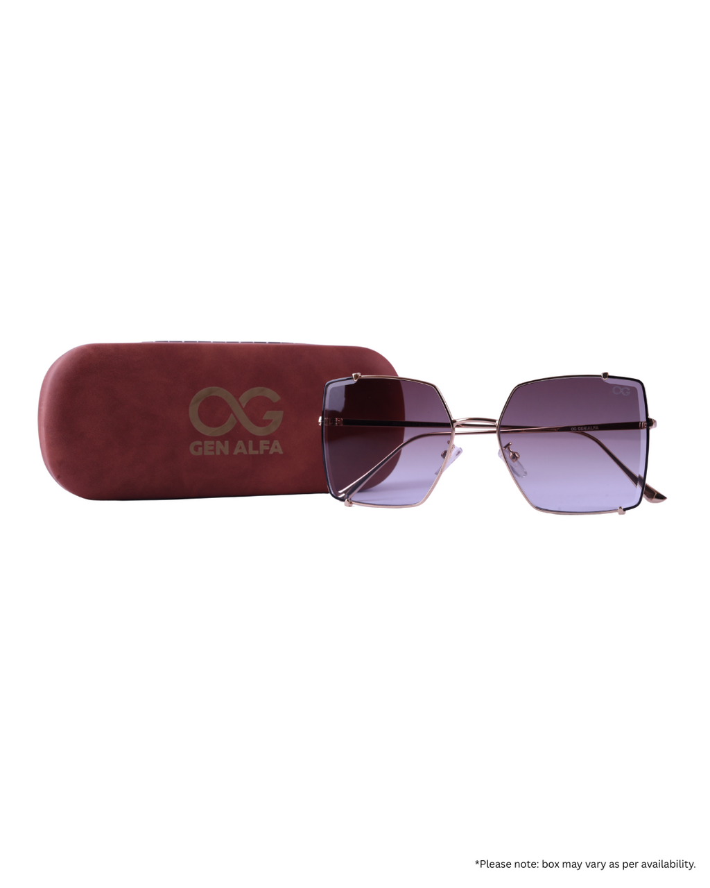 GEN ALFA DivaFrame Women’s Sunglasses – Oversized Square Gradient Lenses with Gold Frame