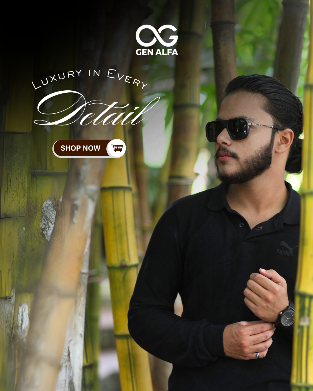 GEN ALFA Luxe Square Men’s Oversized Sunglasses – Gradient UV400