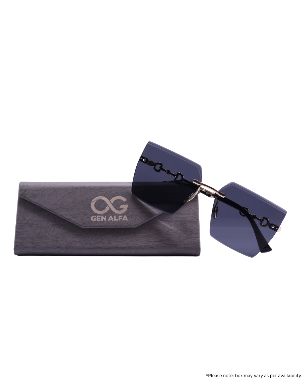 GEN ALFA Chain Luxe Women’s Sunglasses – Oversized Gradient Lenses with Gold Chain-Link Temples