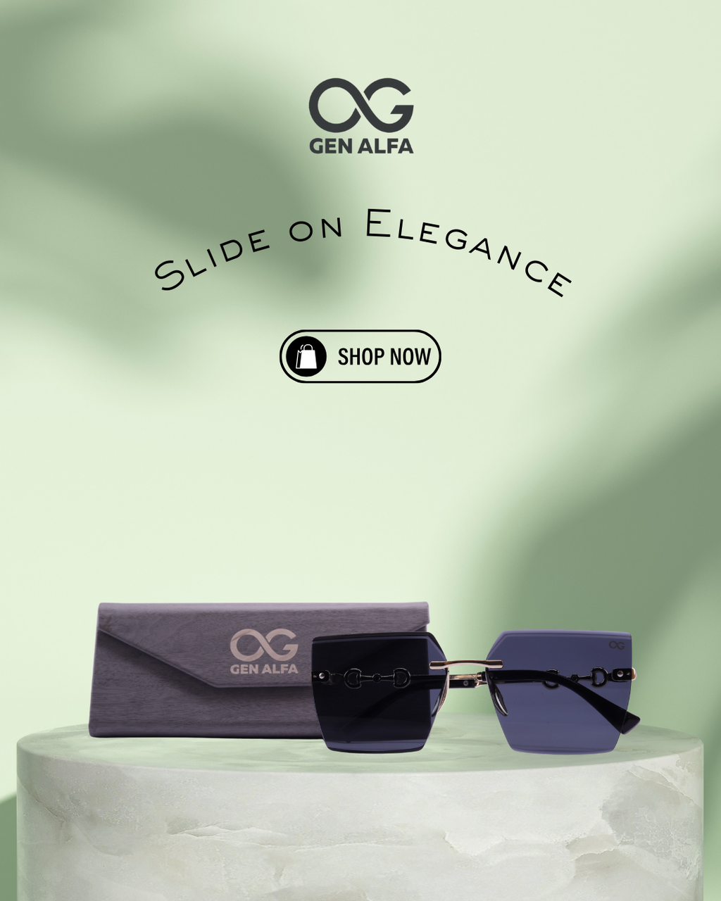 GEN ALFA Chain Luxe Women’s Sunglasses – Oversized Gradient Lenses with Gold Chain-Link Temples