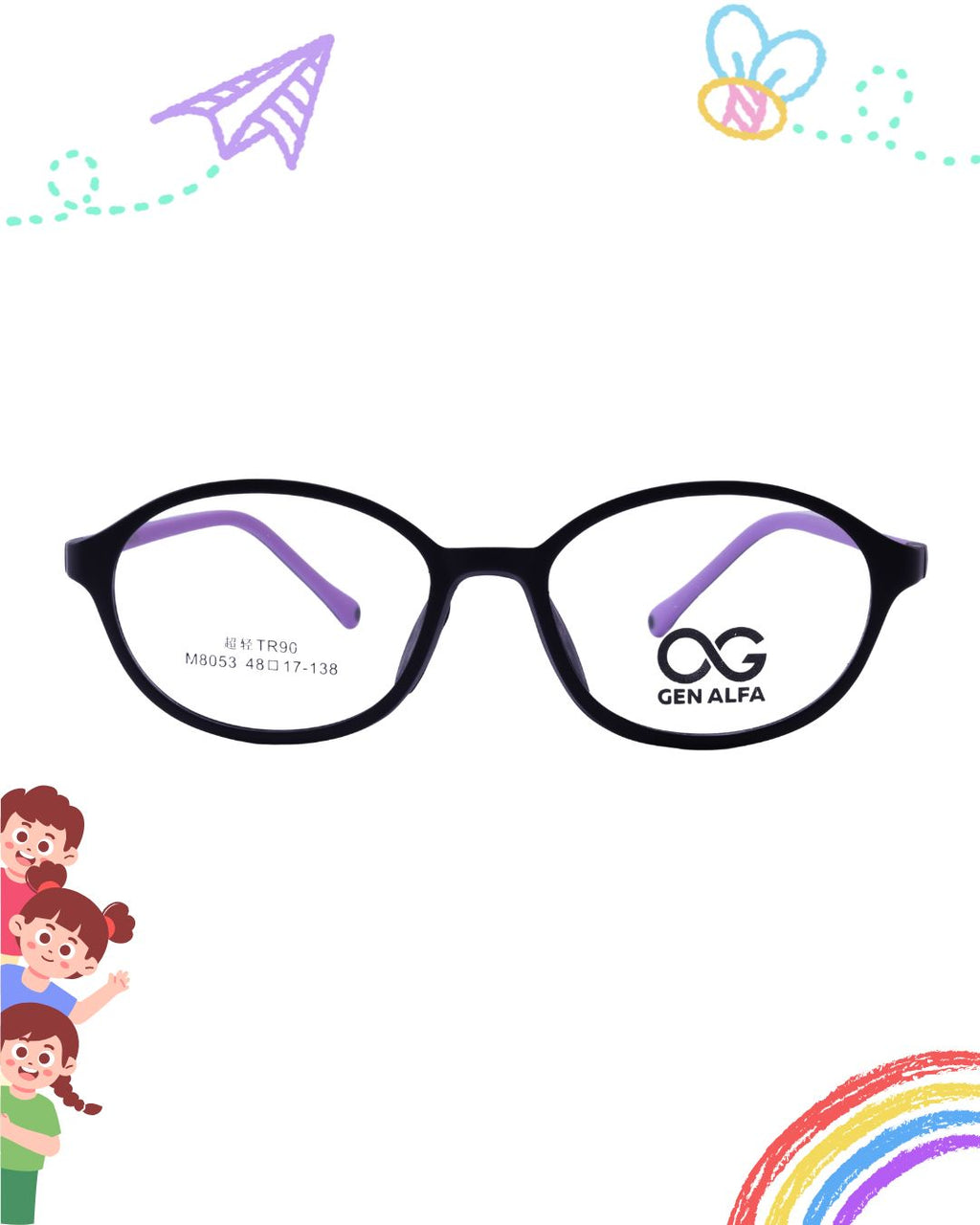 GEN ALFA FlexiJoy – Ultra Flexible Kids Optical Frame (Black & Purple)