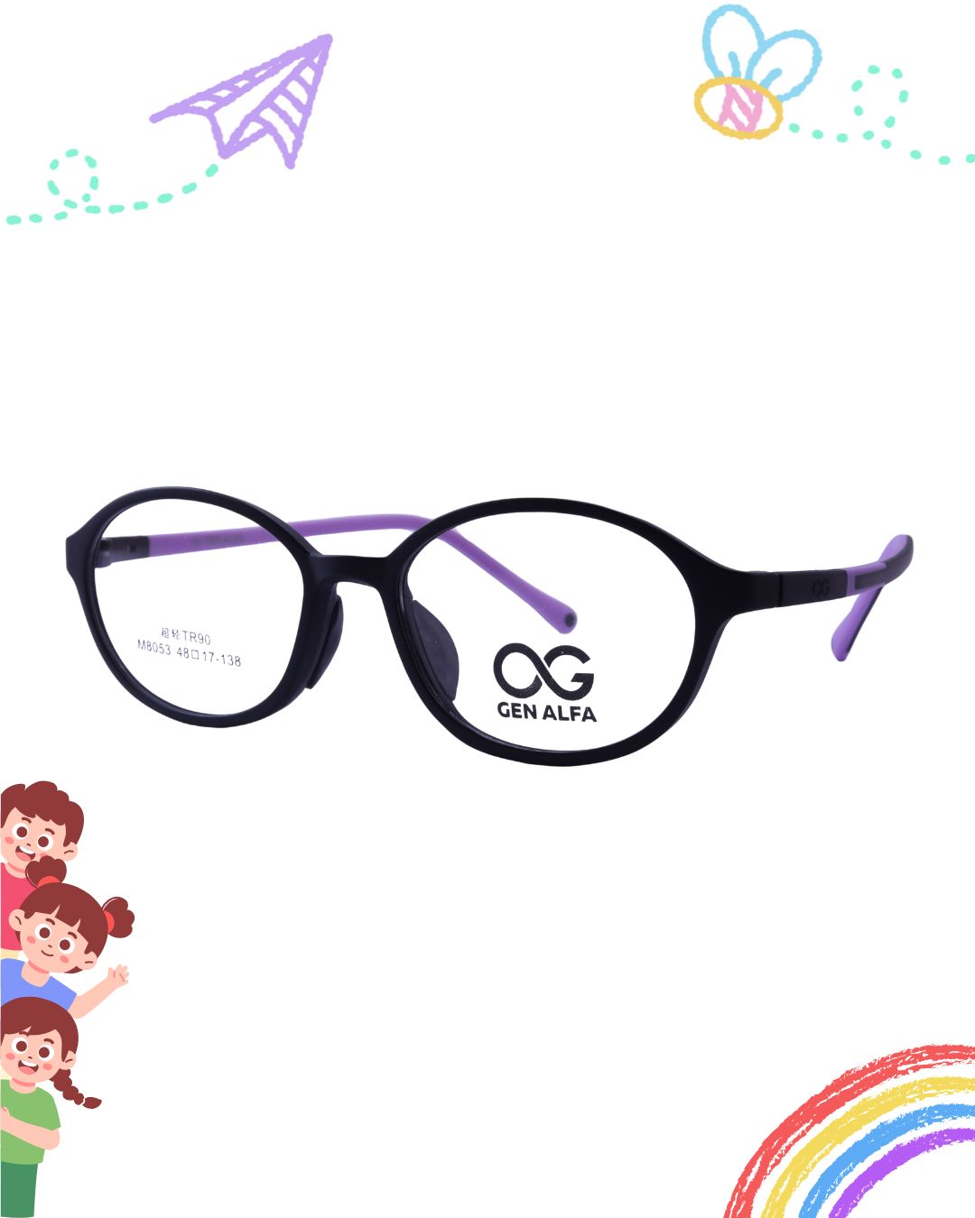 GEN ALFA FlexiJoy – Ultra Flexible Kids Optical Frame (Black & Purple)